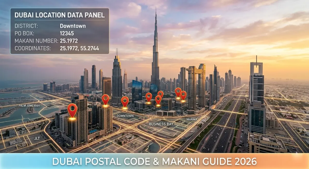 Luxury SUV driving through Dubai skyline