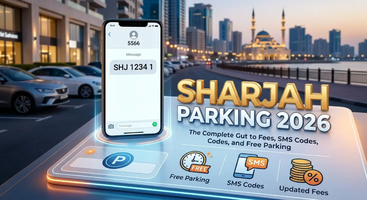 Luxury SUV driving through Dubai skyline